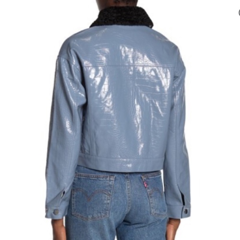 NWT Dolce Cabo Blue Faux Crocodile Jacket - Picture 2 of 5